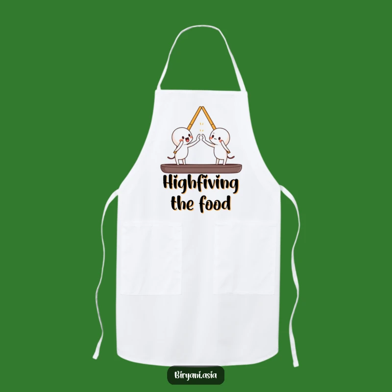Funny Chopsticks High-Five Apron: Cook with Celebration and Playful Flair
