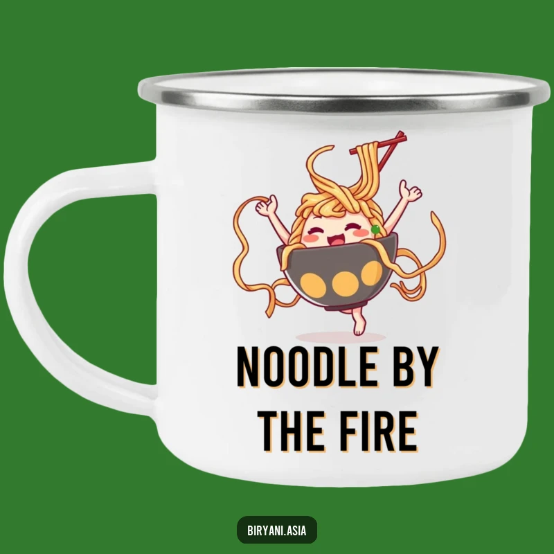 Funny Ramen Dance Camping Mug: Adventure Fuel with Noodle Flair, Outdoor Gift