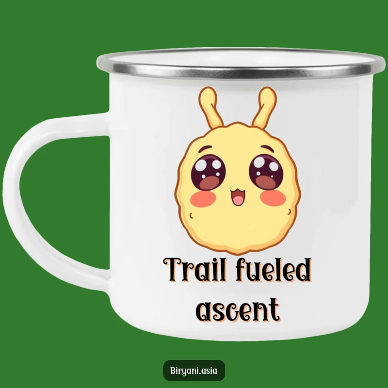 Funny Surprised Tempura Camping Mug: Adventure Fuel with Floating Fried Surprise