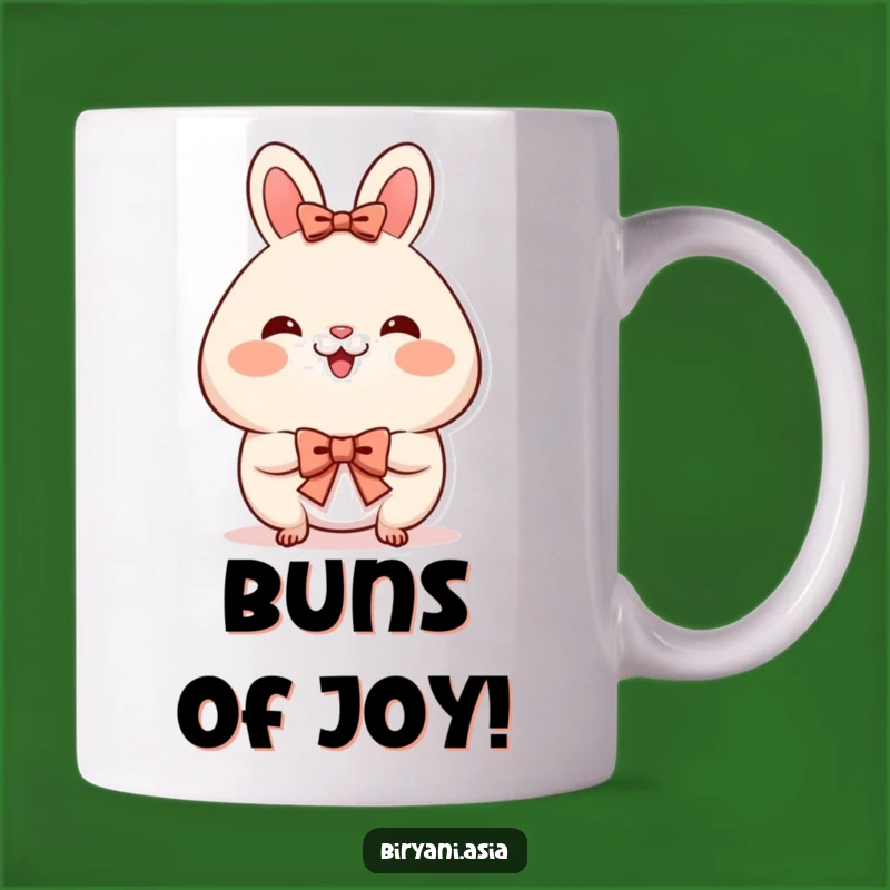 Funny Bao Bun Bow Mug - Smiling Cheeks Cute Food Gift