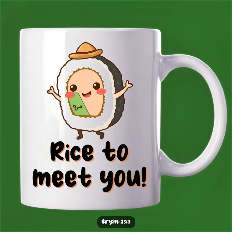 Funny Sushi Tap Dancer Mug - Adorable Smiling Roll Hat Gift