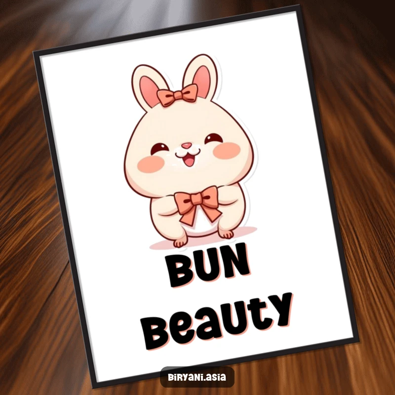 Funny Digital Art: A happy bao bun with rosy cheeks, captured mid-bow, radiating adorable sweetness.