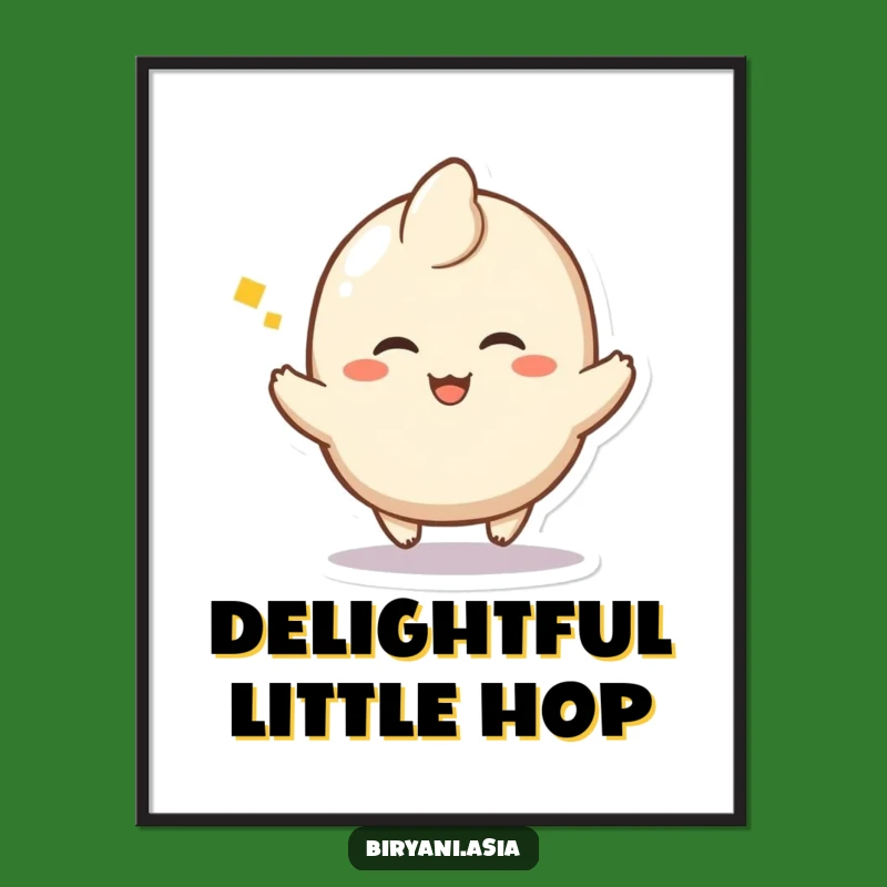 Funny Dumpling Hop Digital Art: Instant Joyful Decor, a Humorous Gift