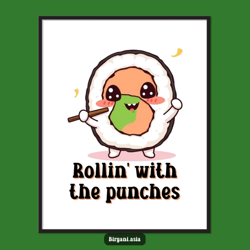 Funny Sushi Roll Juggling Digital Art: Instant Skillful Decor, a Humorous Gift