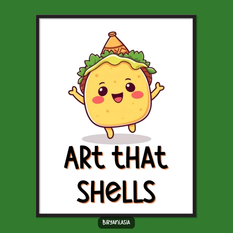 Funny Taco Bouncer Digital Art - Vibrant Sombrero Food Print