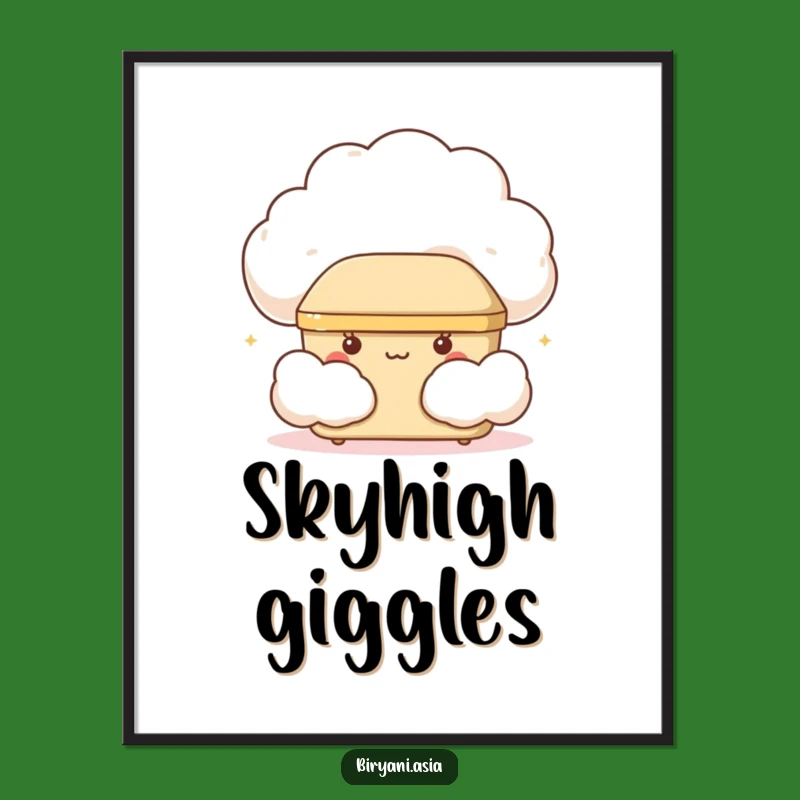 Funny Giggling Bento Box Digital Art: Instant Cloud-Inspired Joy for Your Walls