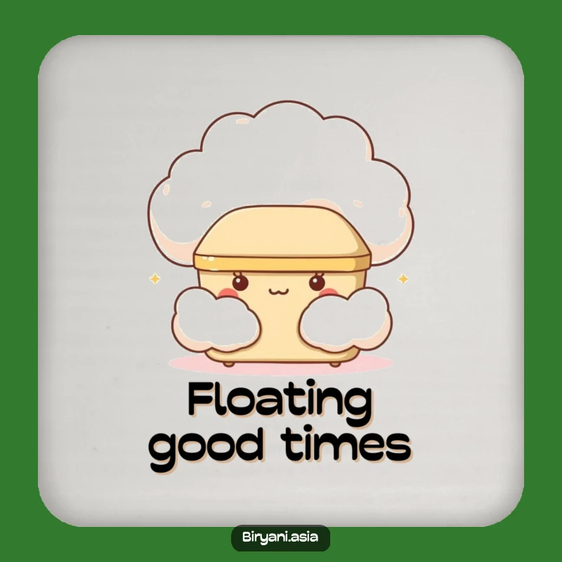 Funny Giggling Bento Box Coaster: Protect Surfaces with Cloud-Themed Foodie Fun