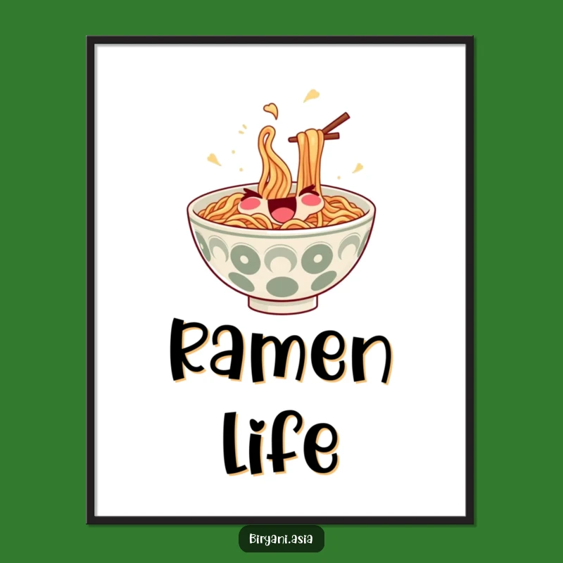 Funny Ramen Juggler Poster - Whimsical Noodle Art Print