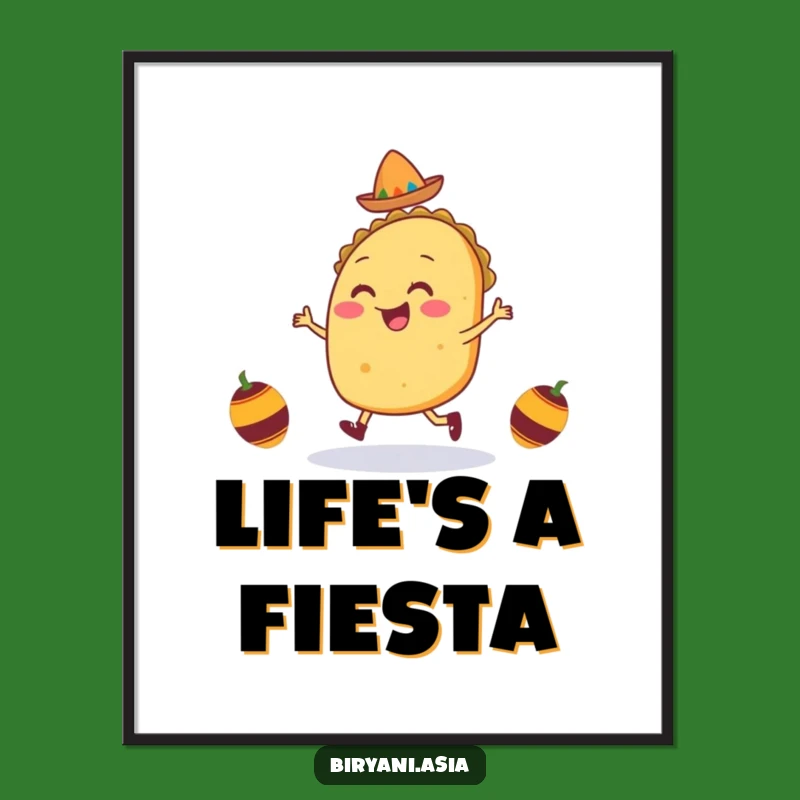Funny Taco Jig Poster: Vibrant Fiesta Art, a Hilarious Wall Decor Gift
