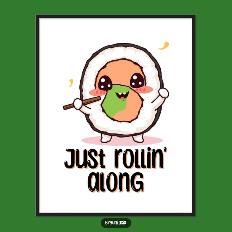 Funny Sushi Roll Juggling Poster: Artistic Flair, a Hilarious Wall Decor Gift