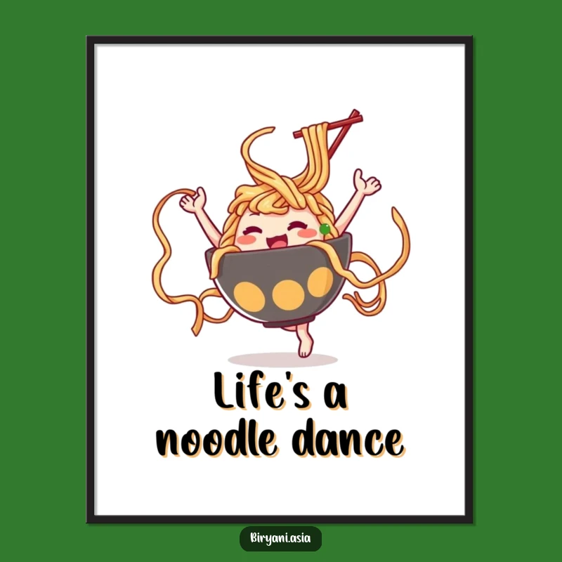 Funny Ramen Dance Poster: Vibrant Noodle Art, a Hilarious Wall Decor Gift