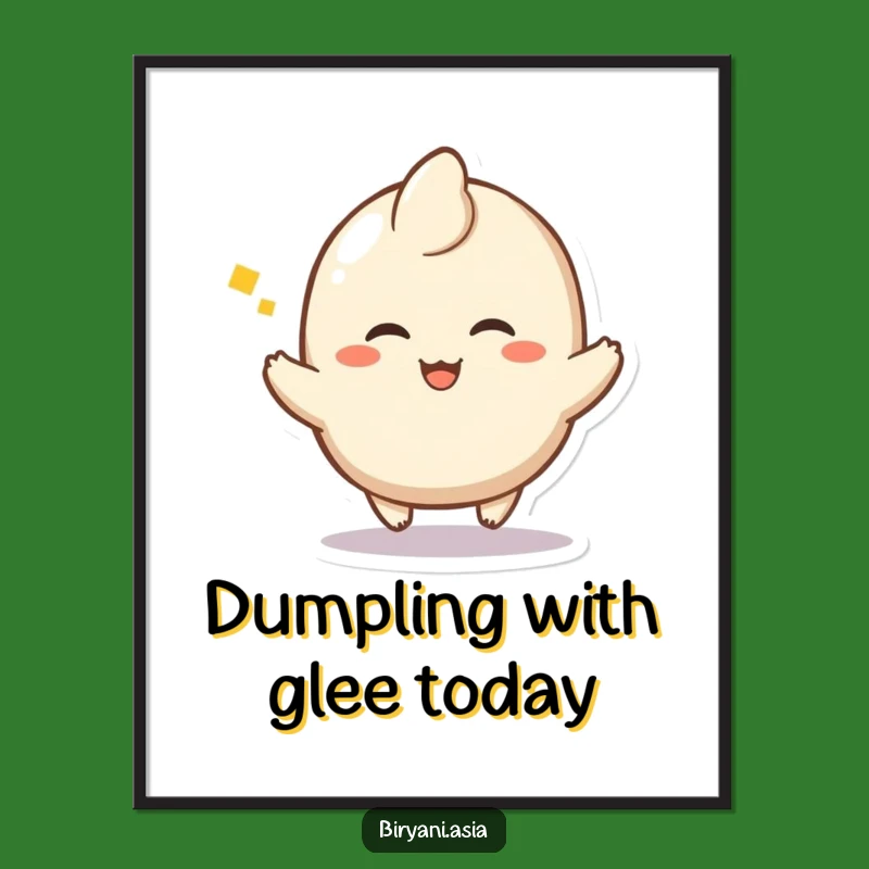 Free Printable Dumpling Art: Hopping Character Downloadable Wall Decor