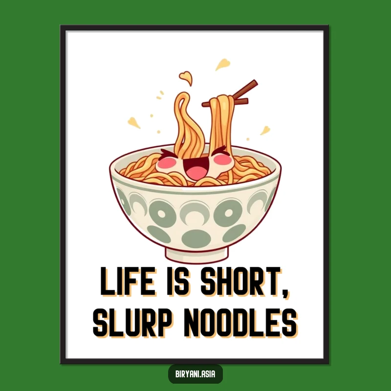 Free Printable Wall Art: Juggling Ramen Funny Downloadable Decor for Kitchen Lovers