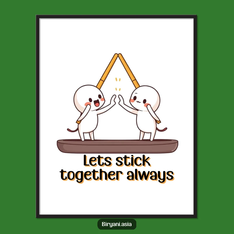 Funny Free Printable Wall Art: Chopstick High-Five Action