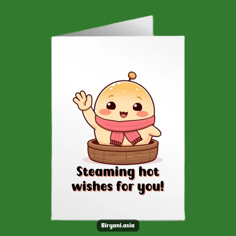 Free Printable Birthday Card: Happy Steamed Bun Cheers!