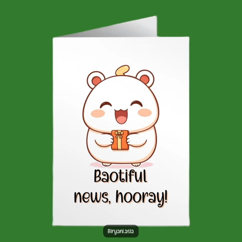 Free Printable Bao Bun Congrats Card: Gifting Joy Downloadable for Achievements