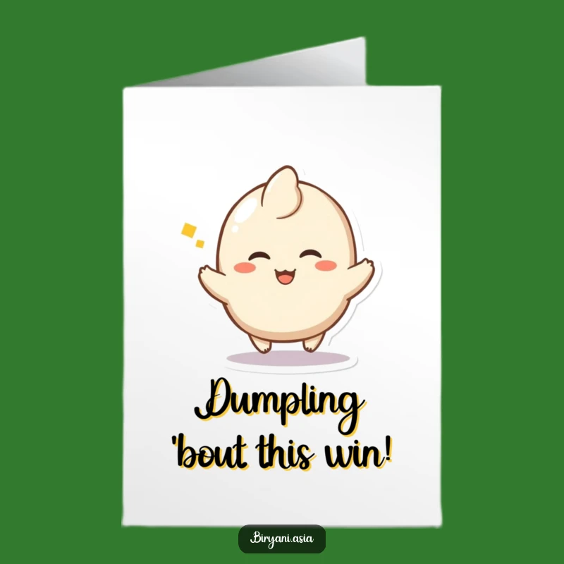 Free Printable Dumpling Congrats Card: Hopping with Joy Downloadable for Success