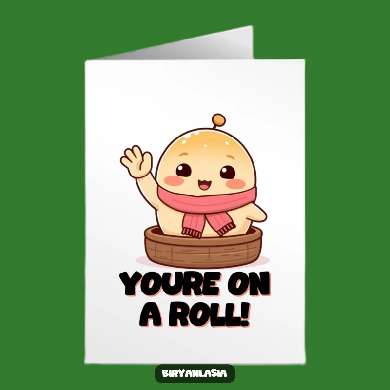 Free Printable Congrats Card: Excited Steamed Bun Wins!