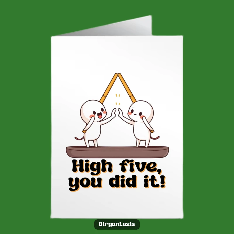 Free Printable Congrats Card: Chopstick High-Five Success!