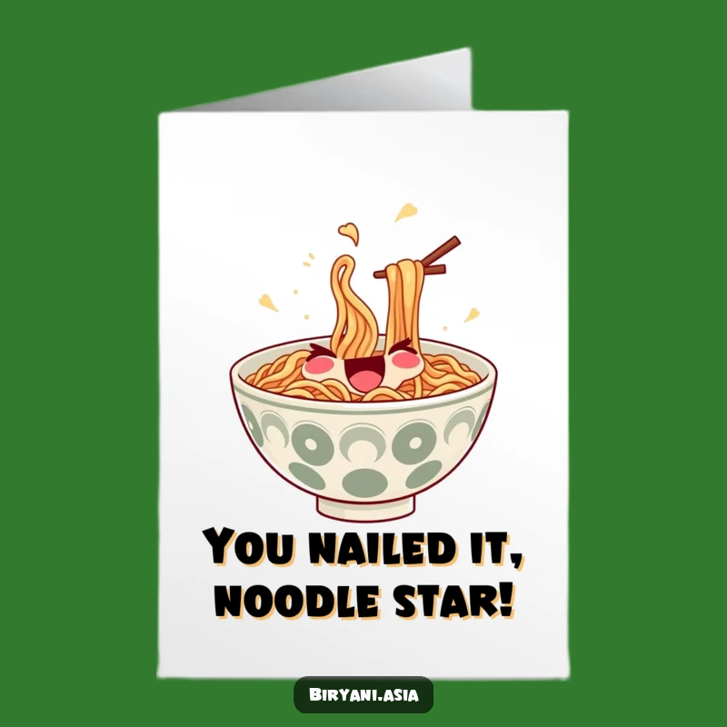 Free Printable Congrats Card: Juggling Ramen Funny Downloadable Gift for Celebrating Achievements