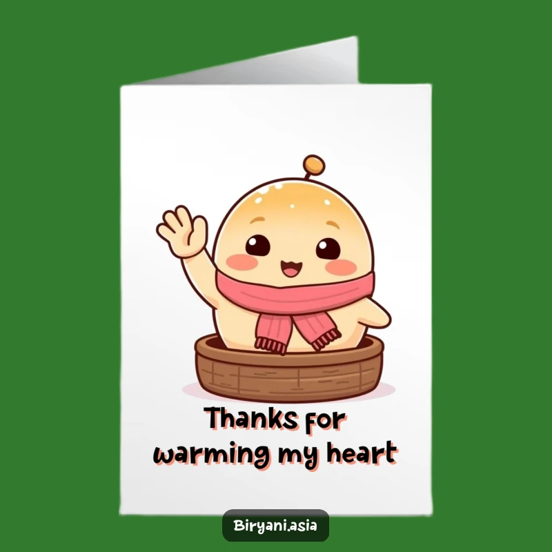 Free Printable Thank You Card: Waving Steamed Bun Thanks!