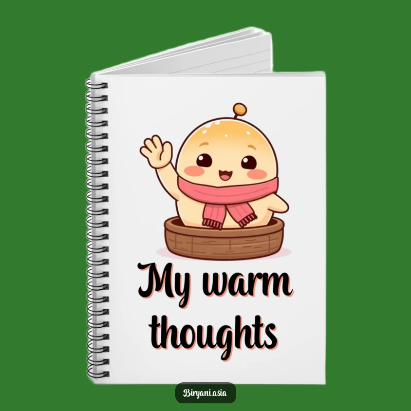 Funny Happy Steamed Bun Notebook: Jot Down Ideas with Cheerful Waving Friend