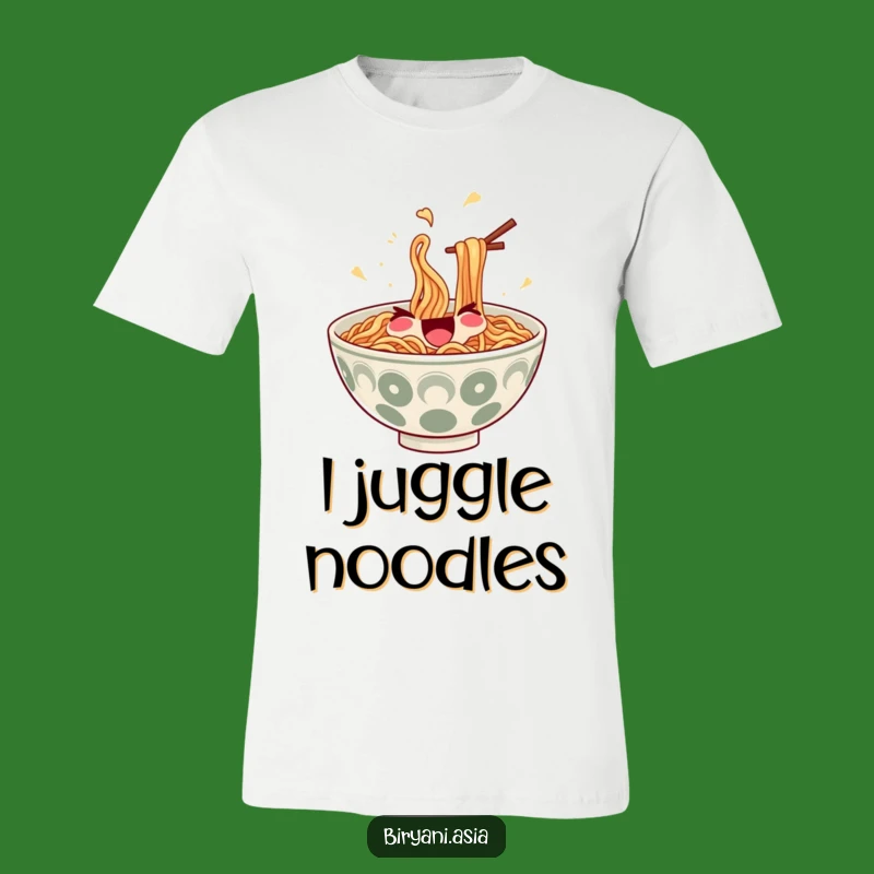 Funny Ramen Juggler T-Shirt - Noodle Chopstick Fun Tee