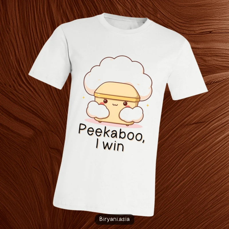 Funny giggling bento box emerging from a fluffy cloud, a humorous and charming t-shirt design.