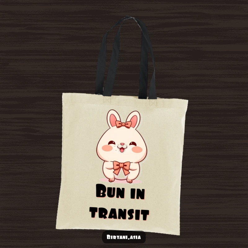 Funny Tote Bag: A happy bao bun with rosy cheeks, bowing politely, perfect for carrying essentials with style.
