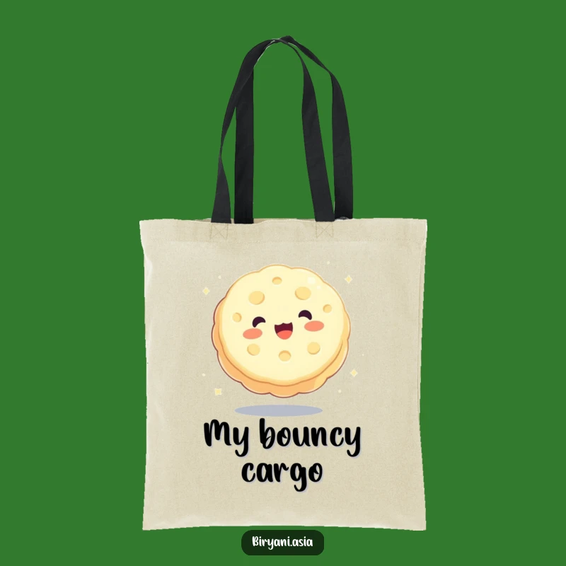 Funny Bouncing Mooncake Tote Bag: Carry Your Treats with Playful Pastry Flair